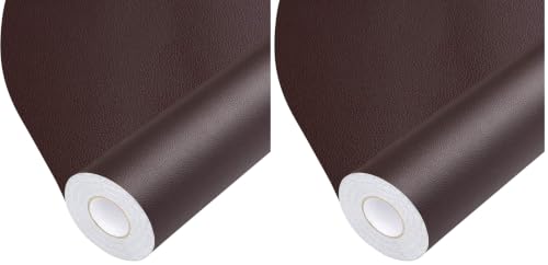 BSZHTECH Leather Repair Tape Self-Adhesive Leather Repair Patch for Couch Furniture Sofas Car Seats Advanced PU Vinyl Leather Repair Kit (Dark Brown, 3.9X79 inch) (Pack of 2)