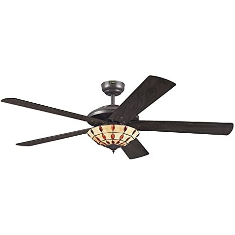 Westinghouse Lighting Comet Tiffany 7248540 Deckenventilator mit Beleuchtung, A++ to E Cover