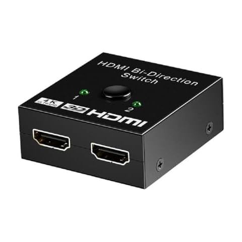 HDMI Switch 4k Splitter, EXKOKORO Aluminum HDMI Switcher Selector Box 2 in 1 Out, Manual HDMI Hub Supports HD Compatible with Xbox PS5/4/3 Projector Blu-Ray Laptops, PC Cover