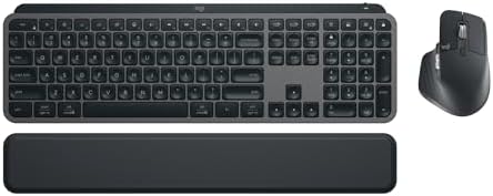 Combo Teclado e Mouse Sem Fio MX Keys S com Apoio para as Mãos, C...