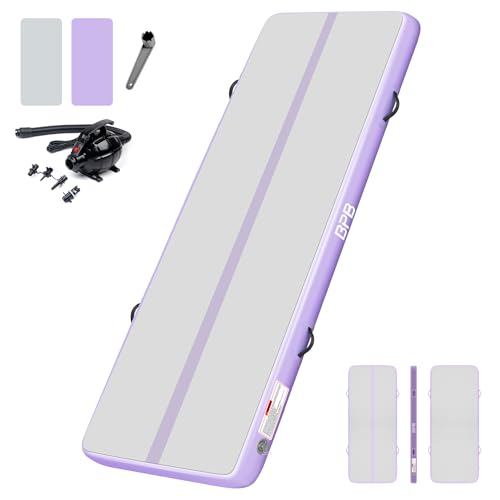 BPB Inflatable Gymnastics Tumbling Mat with Electric Pump. 10ft Air Tumble Training Track. Air Gymnastic Tracks Use for Home/Gym/Cheerleading/Yoga/Pilates/Martial Arts/Beach/Cheerleading/Water Fun