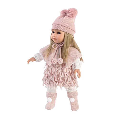 Llorens LL53525 Puppe Elena mit blonden Haaren und blauen Augen, Fashion Doll mit weichem Körper, inkl. trendigem Outfit, 35cm