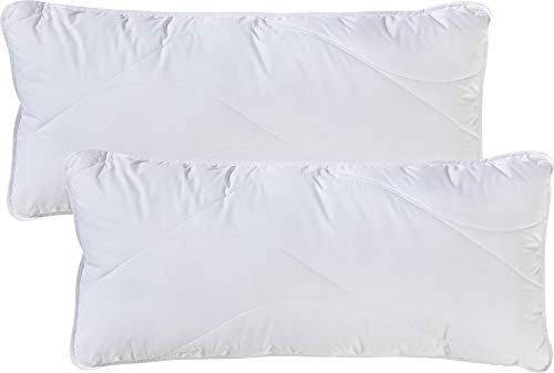Erwin Müller Kopf-Kissen Lech, Inlett mit Faserfüllung, 2er-Pack weiß...