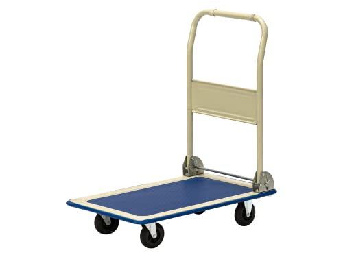Folding Platform Trolley, Plastic Fold Down Flatbed Cart on Wheels