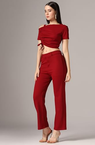 Image of TOPLOT co ord Set for Women Solid Top and Bottom