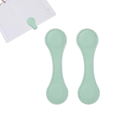 Marque-pages magnétiques en cuir rétro vert clair pour livres lot de 2