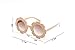 Gniherii Toddler Kids Girl Flower Round Anti-UV Sunglasses, Colorful Eyewear Suit for Party Photography Outdoor Beach (Tan)