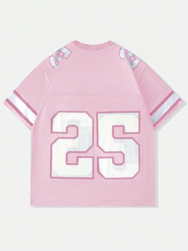 SHENHE Men's Football Jersey V Neck Short Sleeve Graphic Oversized Tee Practice Jersey Shirt2