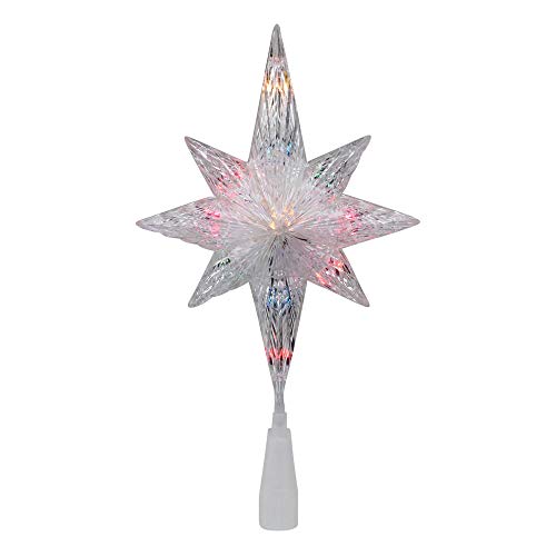 11" Lighted Clear Crystal Star Of Bethlehem Christmas Tree Topper - Multicolor Lights #TOP9