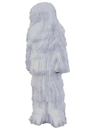Alnintte Traje Ghillie, traje de camuflaje para la nieve, ropa de caza blanca para hombre, traje de caza, bosque para caza, tiro, observación de aves, talla universal, Traje Ghillie blanco, M-L