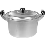 Marmite avec couvercle : idéale pour cuisiner des nouilles, des soupes, des fondues, etc. c'est une marmite très pratique pour la maison. marmite en aluminium