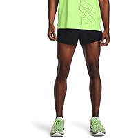 UNDER ARMOUR UA Launch Split Short-BLK, Mens, Bottoms, Shorts, ≤ 4 in, LG