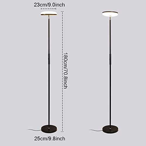 Lámpara LED de pie con sombra ajustable y diseño de botones 7