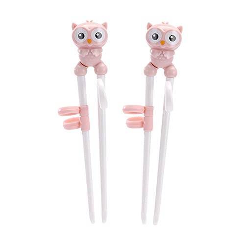 WPCASE Palillo De Entrenamiento Palillos para Niños De Dibujos Animados Vajilla De Aprendizaje para Bebés Entrenador Comer Comida Complementaria para Bebés Pink Cover