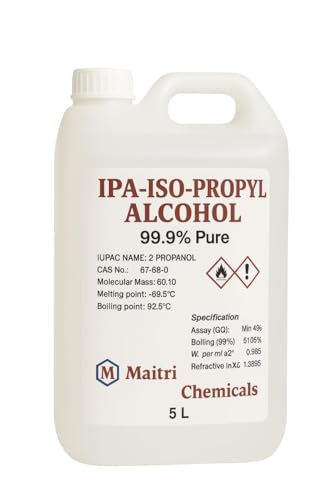 Image of IPA Iso-Propyl Alcohol 99.9% Pure | Multipurpose Cleaning, Lab, Electronics & Medical Use (5000 Ml)