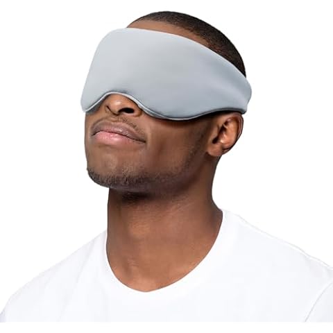 Mr. Sandman Weighted Eye Mask for Women & Men, Spandex Skin-Friendly Eye Mask, Ultra-fine Glass Bead Bag for Headaches, Puffy Eyes, Sinus, Dark Circles, Light Blocking Eye Pillow, Universal Size Grey Cover