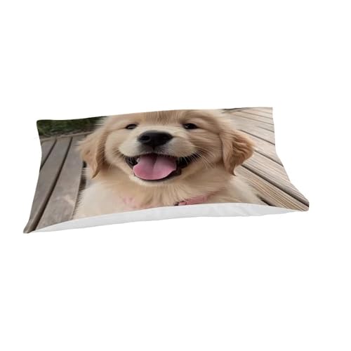 Housse de couette chiots douce en microfibre 135x200cm pour des nuits tendres d'enfant