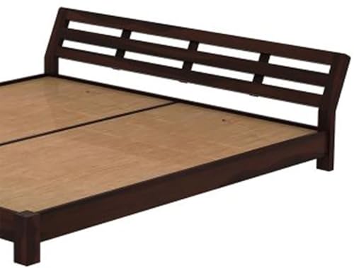 Image of Solid Sheesham Wood Low Height King Size Bed Without Storage | Wooden Double Bed | Low Floor /Lying /Rise /Level /Profile Cot Bed for Bedroom Furniture | Walnut Finish