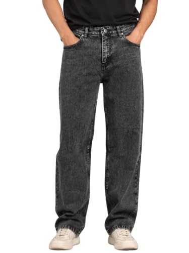 Image of GRECIILOOKS Men Jeans || Baggy Fit Jean's for Man || Loose Fit High Rise Denim || Stretchable Casual Wear Jean,s || Dance Rap Rapping Style Pant for Men || Denim Cotton Jeans