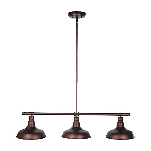Design House 520387 Kimball Industrial Farmhouse 3-Light Indoor Pendant with Metal Shades for Kitchen Dining Room Bar Island, Coffee Bronze Design House 520387 Kimball Industrial Farmhouse 3-Light Indoor Pendant with Metal Shades for Kitchen Dining Room Bar Island, Coffee Bronze