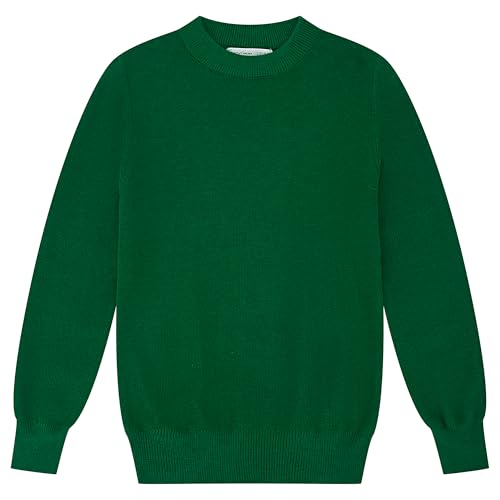 Image of CUNYI Boys Girls Crewneck Sweater Long Sleeve School Uniform Pullover Thermal Wool Solid Knit Top