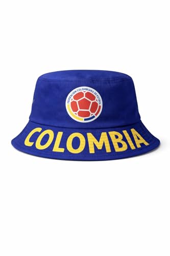 Gorro Bucket Hat de Colombia Unisex 100% Algodn Estilo Casual Talla Unica (Blue)