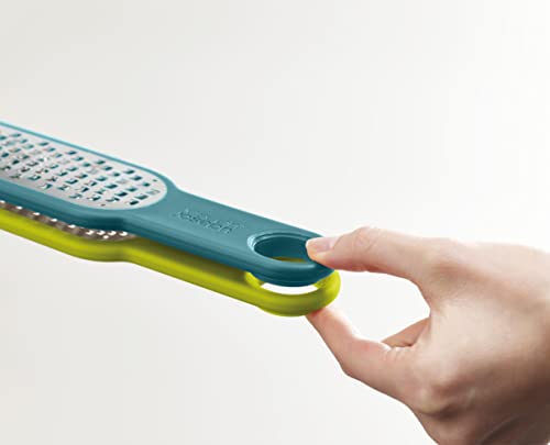 Joseph Joseph Duo 2-Piece Kitchen Grater Set, Vegetable, Cheese Coarse and Fine Grater, Citrus Zester, Opal/Green