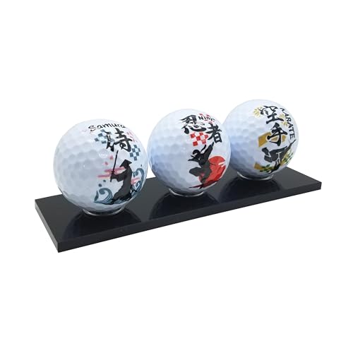 Souvenir Japanese Pattern Golf Balls With Kanji Designs That Evoke A Sense Of Japan: Samurai, Ninja, And Karate. Perfect For Interior Decoration, Collections, Or As A Gift, White