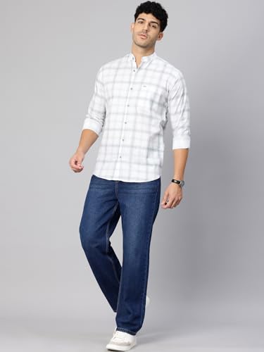 Image of Majestic Man Men's Pure Cotton Mandarin Collar Slim Fit Casual Shirt