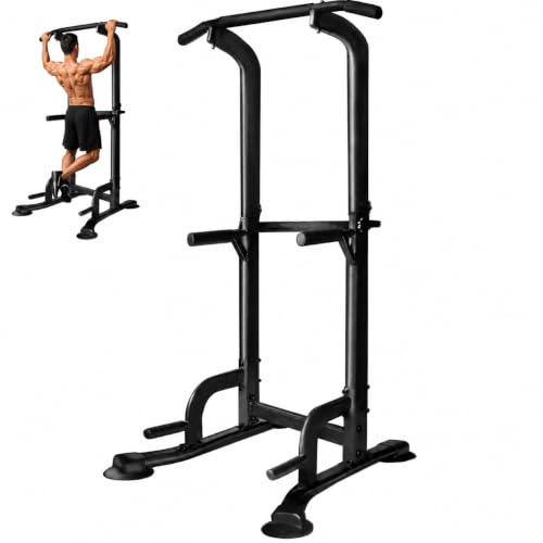 Image of BARWING Pull Up Bar Station, Power Tower, Dip Station with 3D Backrest, Multi-Function Strength Training Stand Rack, Adjustable Height Dip Bar for Home Gym Workout Stand Fitness Exercise Equipment