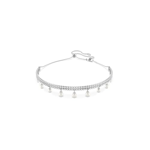 Swarovski Ariana Grande Crystal and Pearl Choker Necklace in Rhodium Finish - Part of the Ariana Grande x Capsule Collection