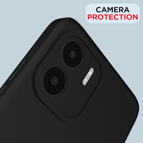 Image of Outlouders Back Cover for Redmi A1 / Redmi A2 | Camera Protection | Durable Soft Matte Silicone Bumper Case (Black)