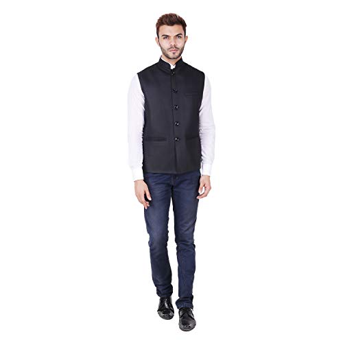 Image of Badoliya & Sons Nehru Jacket for Men's Formal Wear (Black)
