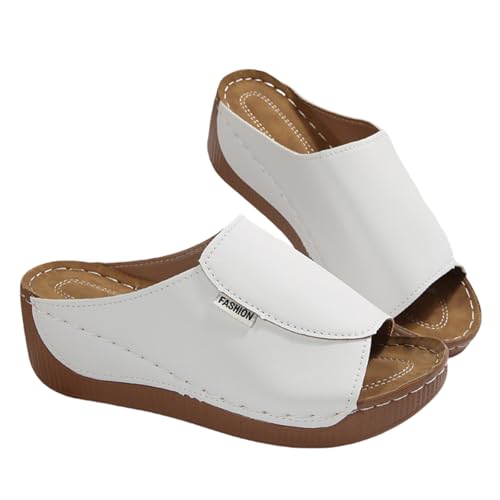 UOQAPRE Wedge Platform Sandals for Women Open Toe Slip On Sandals Womens Lightweight Sandals Shoes Summer Beach Sandals