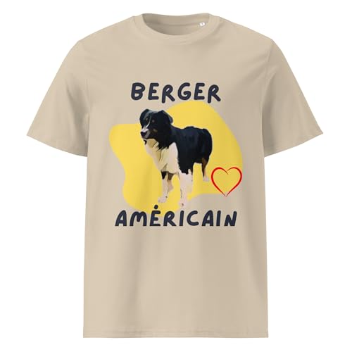 T-shirt Berger Américain coton bio vêtement motif chien
