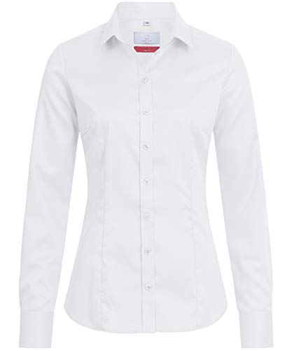 GREIFF Corporate Bluse Premium Damen Lang Oeko TEX® Bügelfrei Weiß 42