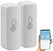 WiFi/WLAN günstig Kaufen-Luminea Home Control WLAN Hygrometer: WLAN-Temperatur- & Luftfeuchtigkeits-Sensor mit App, 2er-Set (Temperaturfühler WLAN, WLAN-Thermometer-Hygrometer, Luftbefeuchter)