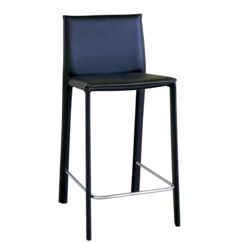Baxton Studio Elana Leather Counter Stools, Black, Set...