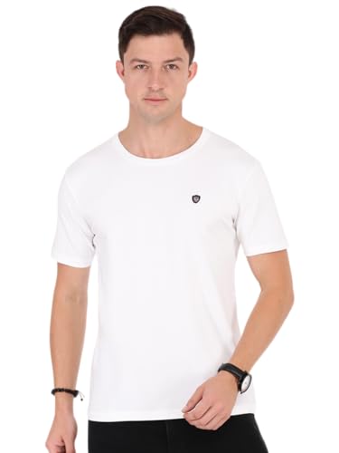 Image of Macroman M-Series Smartz Basics Half Sleeve Round Neck Stretch T-Shirt for Men, Cotton Blend (Pack of 1)