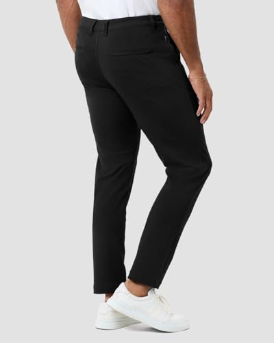 INTO THE AM Men's Casual Pants - Tapered Slim Fit Stretch Chinos Tech Travel Pants, Hidden Zipper Pocket, 30" & 33" Inseam2