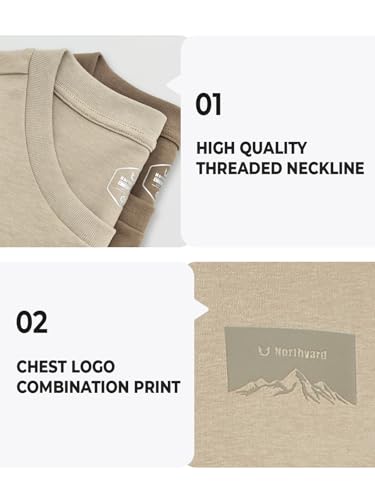 NORTHYARD Men's Heavyweight Cotton T-Shirts Crewneck Short Sleeve Fashion Casual Shirts for Men3