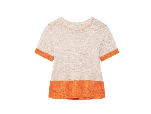 T-shirt d'été en tricot femme col rond à manches courtes basique