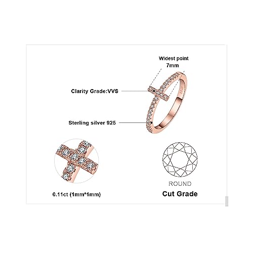 Image of JewelryPalace 14k White Yellow Rose Gold Plated 925 Sterling Silver Rings for Women, Cubic Zirconia Promise Rings for Her, Stackable Wedding Bands Rings for Women Infinity Forever Love Knot Ring