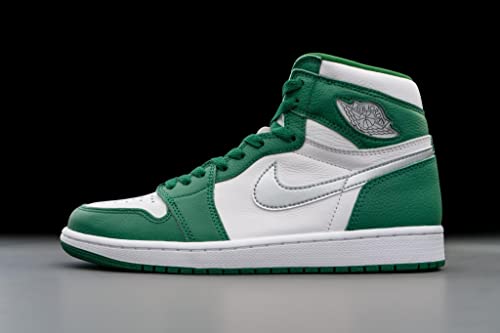 Jordan Men's 1 Retro High OG shoes, Gorge Green/Metallic Silver-wh, 94