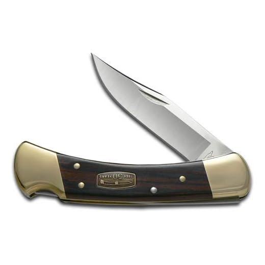 BUCK 110 50th Anniversary Ebony Diamond Wood Folding Hunter Stainless Pocket Knife