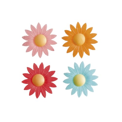 dekora - Margaritas Comestibles, Pack 8 unidades | Flores Comestibles para Tartas - Decoracion Tartas Cumpleaños de Oblea - Colores Surtidos