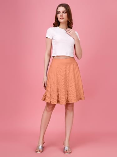 Image of Mehrang Spandex Women's Classic Stretchy All Time Trendy Skater Skirt with Attached Inner Shorts and Flared Inskirt