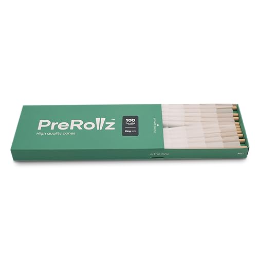 PreRollz 100 Vorgedrehte Hülsen 109 mm Konische Cones mit 26 mm Filter-Tip Vorgerollte Joint-Papiere Pre Rolled Cones Mit Crisscross-Wasserzeichen für gleichmäßiges Abbrennen