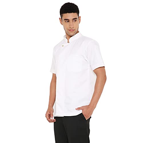 Image of Associated Uniforms Premium Plain Half sleeve Chef Coat (Chef Jacket - Smart Fit) (M-38, WHITE) B0B3XJ6GB1