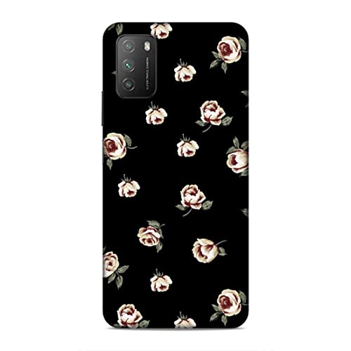 Image of Printed Mobile Back Hard Case Cover for Xiaomi Poco M3 | Multi Roses, Black Background, A-2183